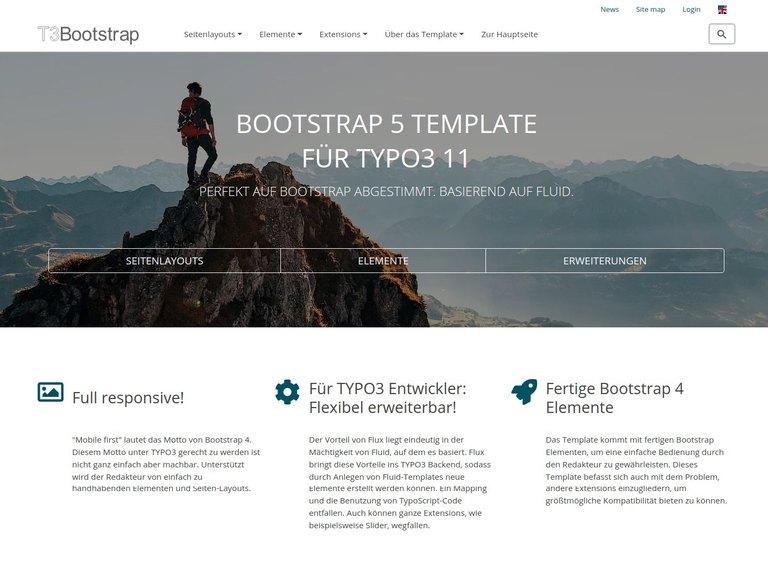 TYPO3 Template auf Bootstrap 5 Basis